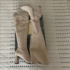 Elegant Beige Over-the-Knee Boots